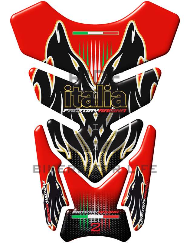 Aprilia  Red Universal Fit Italia Racing  Red and Black Motor Bike Tank Pad / Protector
