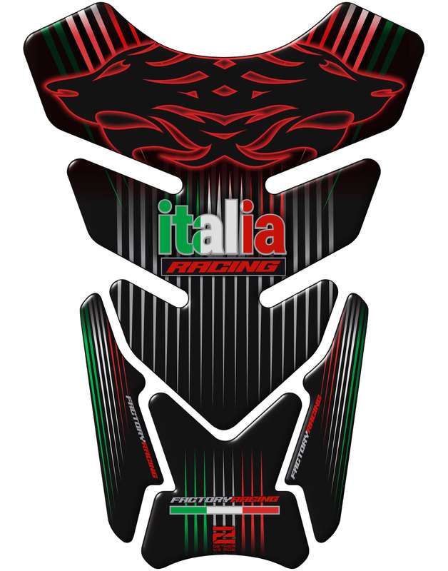 Aprilia Black and Red Motor Bike Tank Pad. Italia Racing Universal Fit  Motor Bike Tank Pad / Pro...