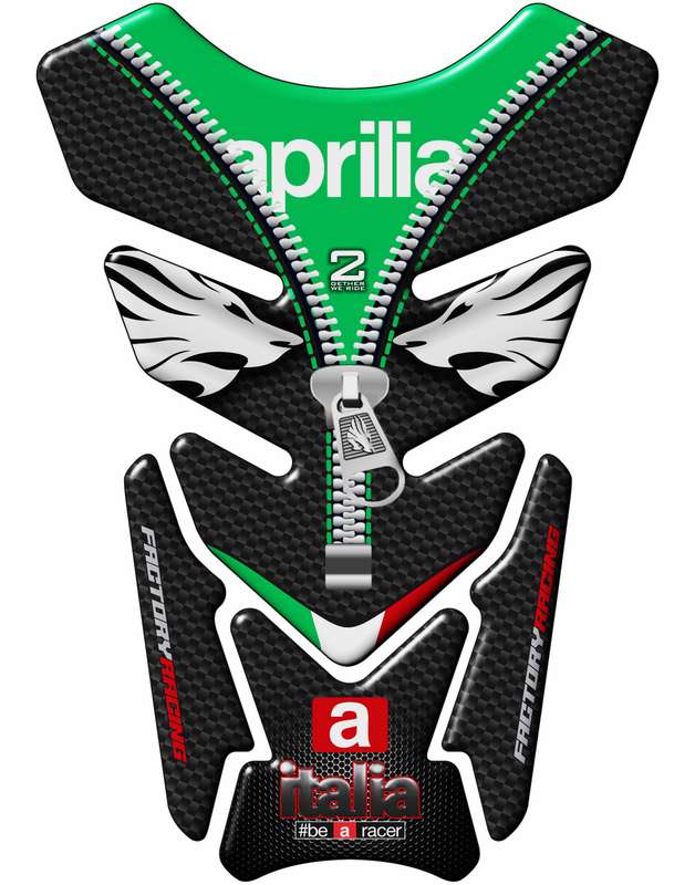 Aprilia Motor Bike Tank Pad Protector -  Aprilia  Italia Factory  Racing  Black Carbon Fibre, Gre...