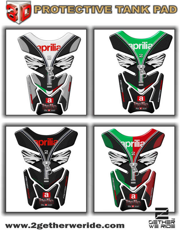 Aprilia Motor Bike Tank Pad Protector -  Aprilia  Italia Factory  Racing  Black Carbon Fibre, Red...
