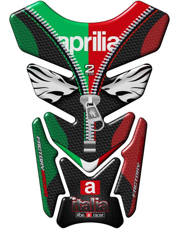 Aprilia Motor Bike Tank Pad Protector -  Aprilia  Italia Factory  Racing  Black Carbon Fibre, Red...