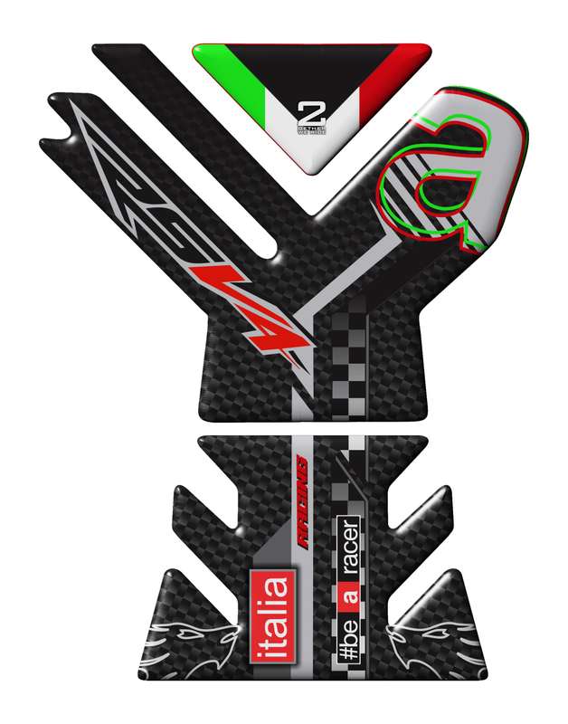 Aprilia RSV4 Black Carbon Fibre  Motor Bike Tank Pad 2021 -2023.