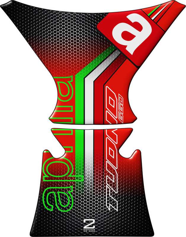 Aprilia  RS 660 Motor Bike Tank Pad . Red and Black Honey Comb Universal Fit  Bike Tank Pad / Pro...
