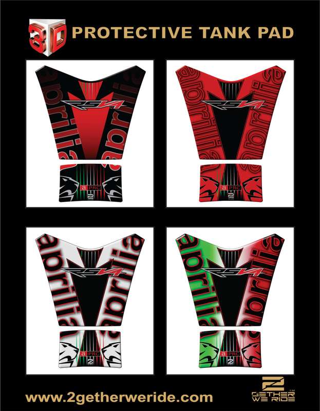 Aprilia Tuona RSV4 Italia. Red, White and Green Motor Bike Tank Pad Protector 2015 - 2019