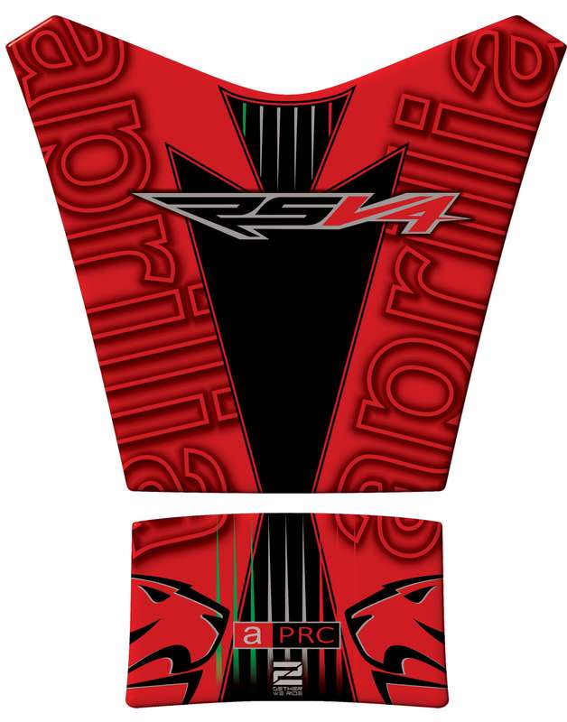 Aprilia Tuona RSV4 Italia. Red and Black Motor Bike Tank Pad Protector . 2015 - 2019