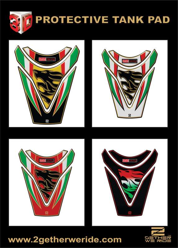 Aprilia Tuona RSV4 Tank Pad. Red with Italian Colours, Tank Pad Protector. 2009 - 2014