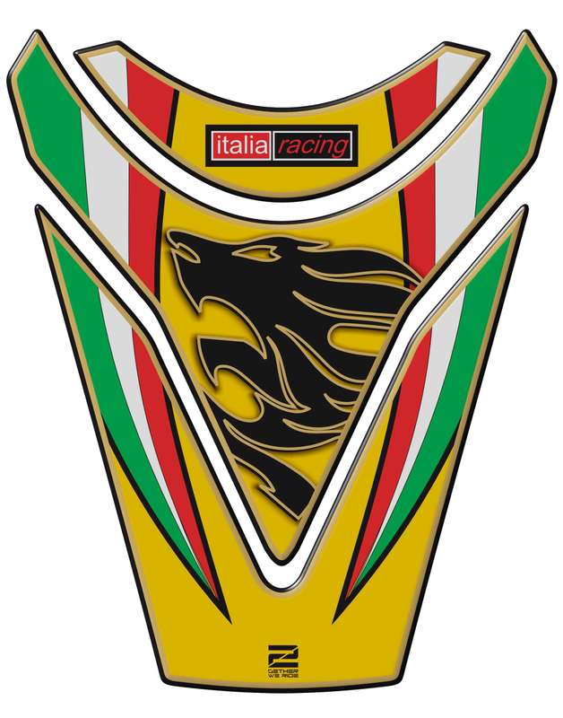 Aprilia Tuona RSV4 Tank Pad. Yellow with Italian Colours, Tank Pad Protector. 2009 - 2014