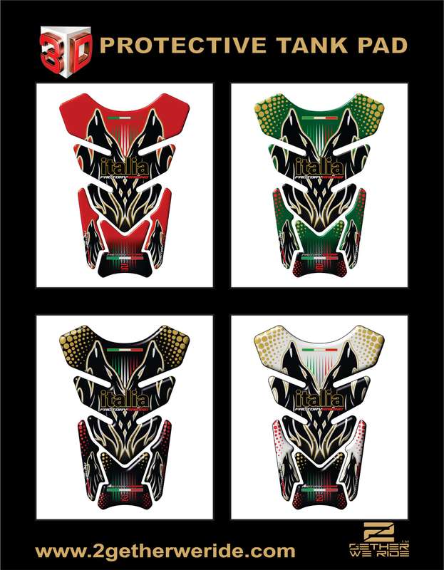 Aprilia  White  Motor Cycle Tank Pad. Universal Fit Italia Racing  Motor Bike Tank Pad / Protector