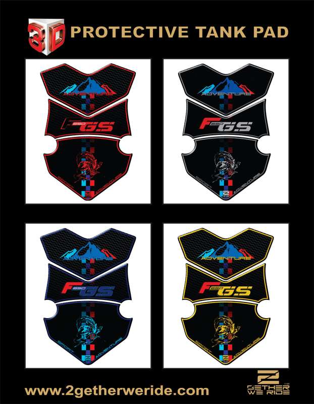 BMW F 650 GS Red and Black Carbon Motor Bike Tank Pad / Protector. A universal adventure fit tank...