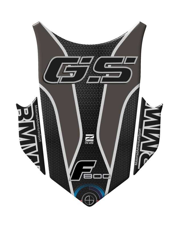BMW F 800 GS Black and Grey Motor Bike Tank Pad / Protector 2013 - 2017