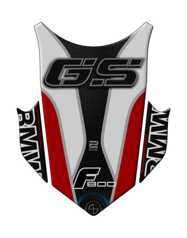 BMW F 800 GS White and Black Motor Bike Tank Pad / Protector 2013 - 2017