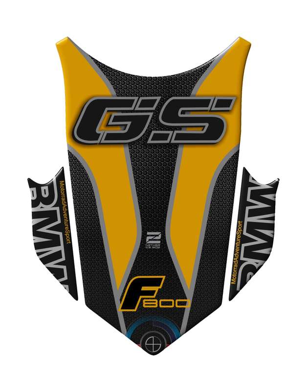 BMW F 800 GS Yellow and Black Motor Bike Tank Pad / Protector 2013 - 2017
