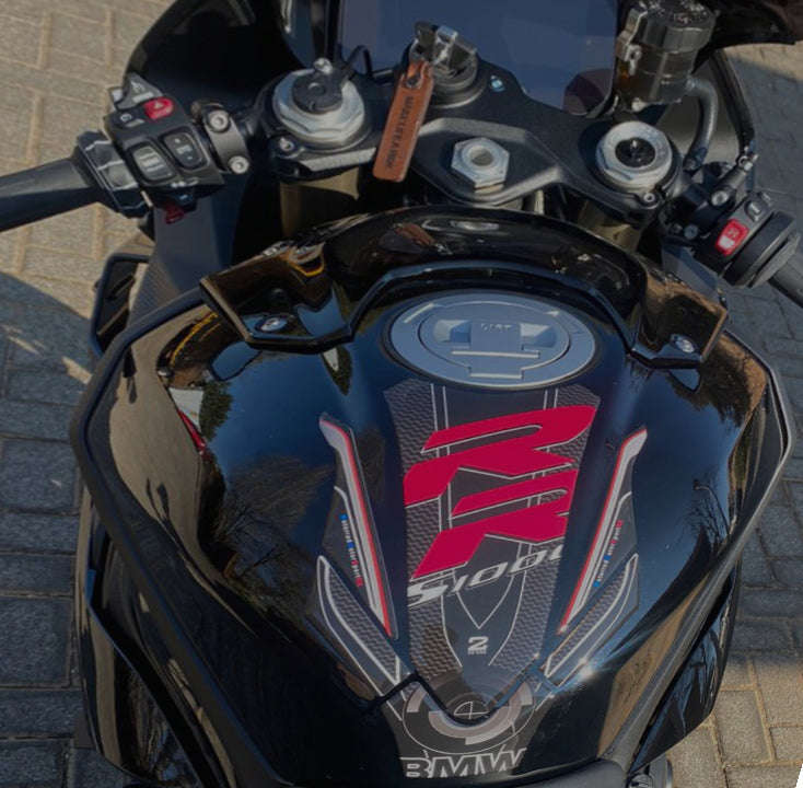 Motor Bike Tank Pad - BMW S 1000 RR Red, White and Blue Motor Bike Tank Pad  Protector.  2023 -  ...