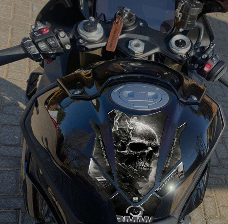 Motor Bike Tank Pad - BMW S 1000 RR Black Skull Motor Bike Tank Pad  Protector.  2019 -  2024