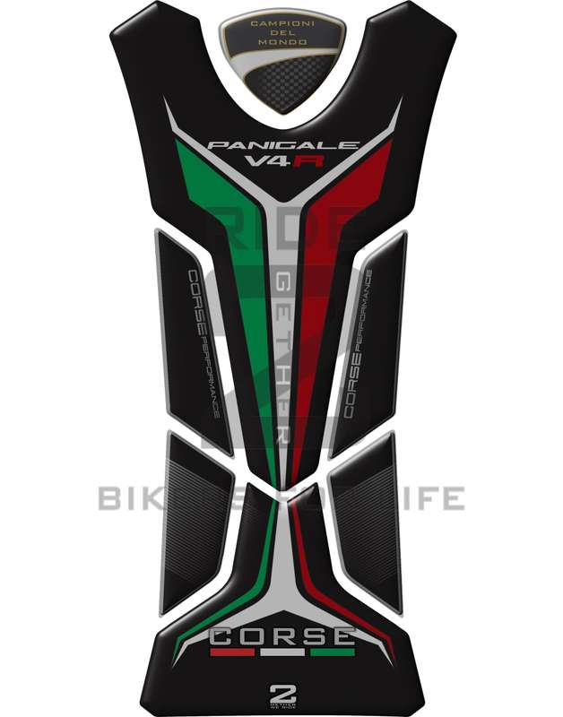 Ducati Panigale V4 R Black and Silver Motor Bike Tank Pad Protector 2019 -2023