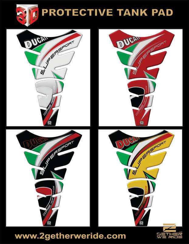 Ducati SuperSport Red Motor Bike Tank Pad Protector 2016 -2023