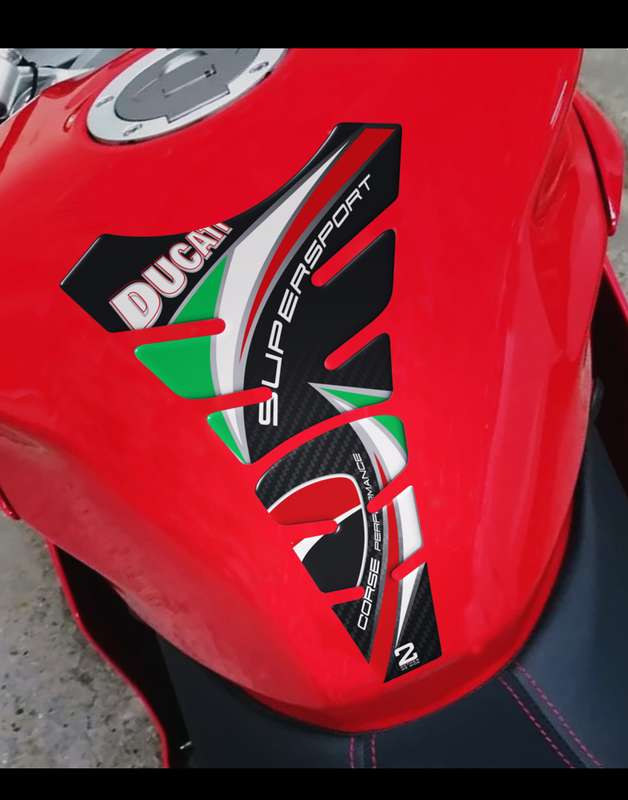 Ducati SuperSport Red Motor Bike Tank Pad Protector 2016 -2023