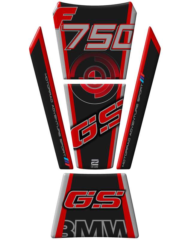 BMW F 750 GS Motor Bike Tank Pad Protector.  Red and Black BMW  Motor Bike Tank Pad / Protector.