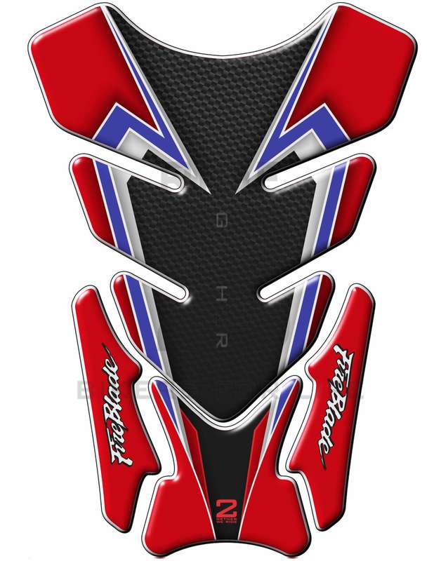 Motor Bike Tank Pad- Honda CBR Fireblade. Red, White and Blue. Protective Tank Pad. Universal Fit.