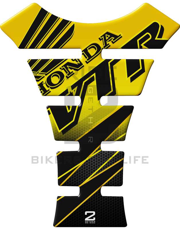 Honda VTR Series, Yellow and Black Protective Tank Pad. Universal Fit.