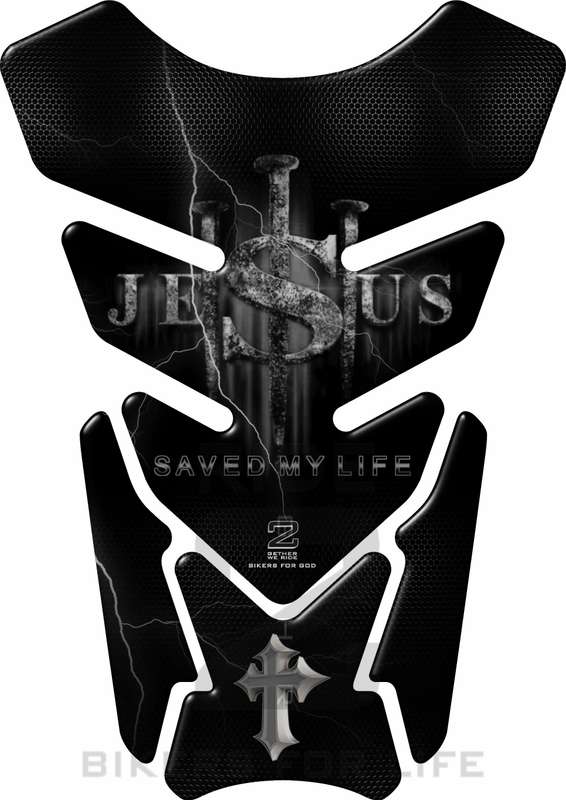 Religious Range. Jesus saved my life  silver Grey Universal Fit. Christian tank pad.