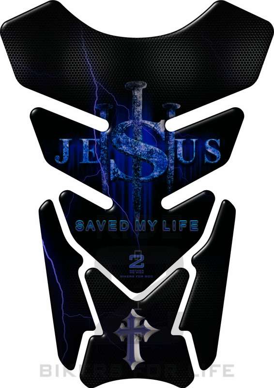 Religious Range. Jesus saved my life  Blue Universal Fit. Christian tank pad.