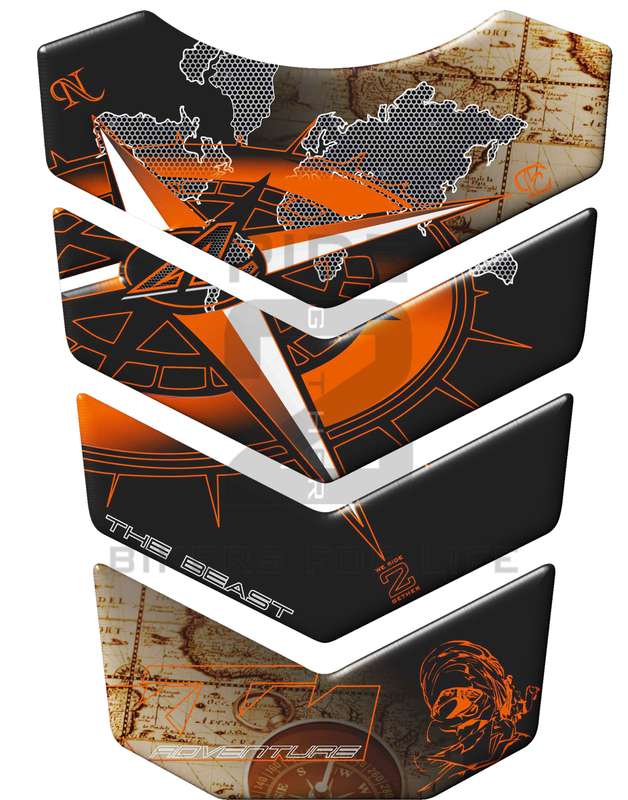 KTM Adventure Map Black. The Beast Generic Tank Pad. A universal Tank Pad which fits most KTM Mot...