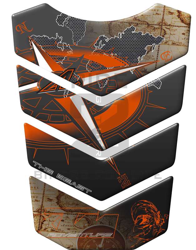 KTM Adventure Map Grey  The Beast Generic Tank Pad. A universal Tank Pad which fits most KTM Moto...