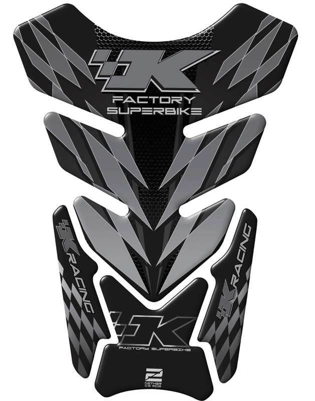 Kawasaki Factory Super Bike, Black and Silver Grey Motor Bike Tank Pad  Protector 2006 - 2022. K ...