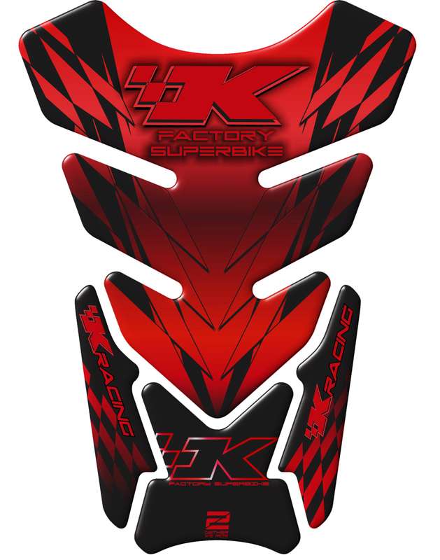 Kawasaki Factory Super Bike, Red and Black Motor Bike Tank Pad  Protector 2006 - 2022. K Racing