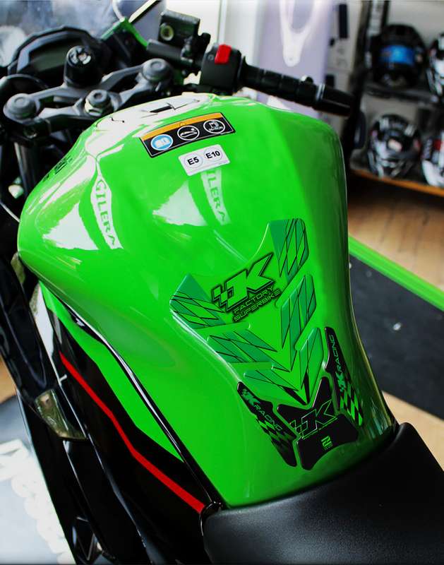 Kawasaki Factory Super Bike, Red and Black Motor Bike Tank Pad  Protector 2006 - 2022. K Racing