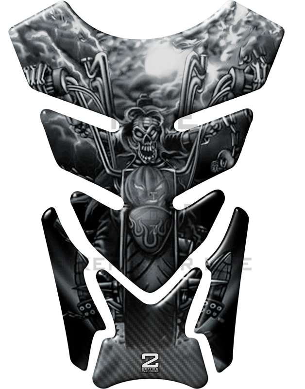 Universal Fit Black Midnight Reaper Tank Pad Protector. A Street Pad which fits most motorcycles.