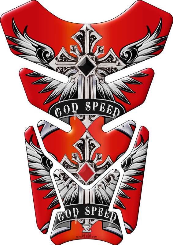 Motor Bike Tank Pad. Religious Range. God Speed Red. Universal Fit. Christian Motor Bike Tank Pad.