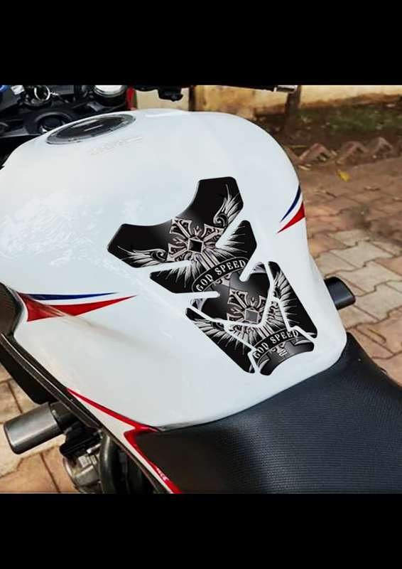 Motor Bike Tank Pad Protector. Religious Range. God Speed Black. Universal Fit. Christian Motor B...