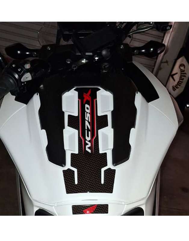 Honda NC 750 X Series, Black with Skull Protective Tank Pad. Universal Fit.