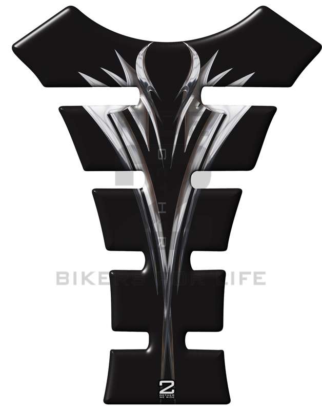 Universal Fit Black Chrome Pin Strip Motor Bike Tank Pad Protector. A Street Pad which fits most ...