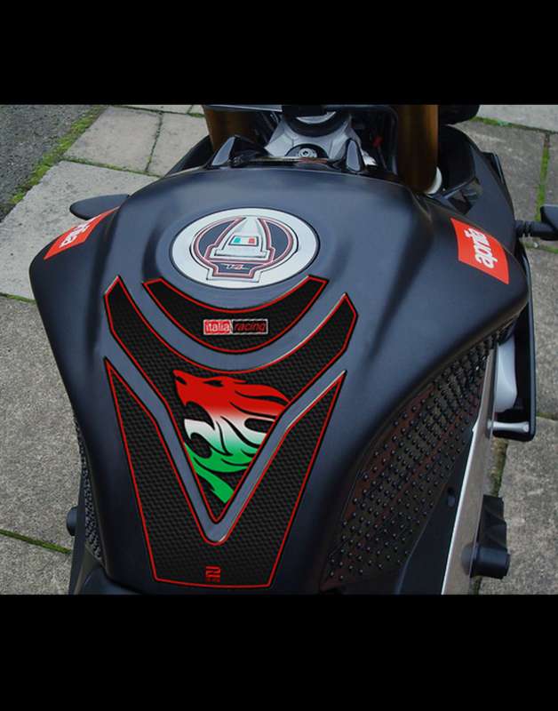 Aprilia Tuona RSV4 Tank Pad. Yellow with Italian Colours, Tank Pad Protector. 2009 - 2014