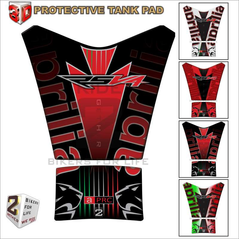 Aprilia Tuona RSV4 Italia. Red, White and Green Tank Pad Protector 2015 - 2019