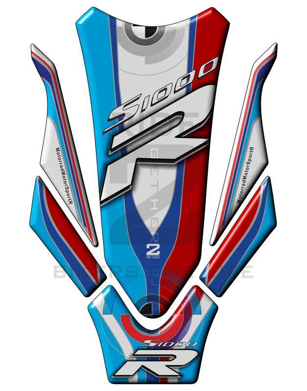 Motor Bike Tank Pad.  BMW S1000 R Blue and White .Motor Bike Tank Pad  Protector.  2019- 2022