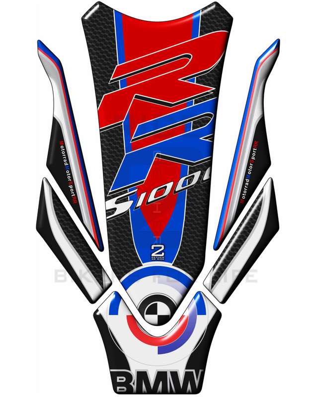Motor Bike Tank Pad - BMW S 1000 RR Multi BMW Colour Carbon Fibre Motor Bike Tank Pad  Protector....