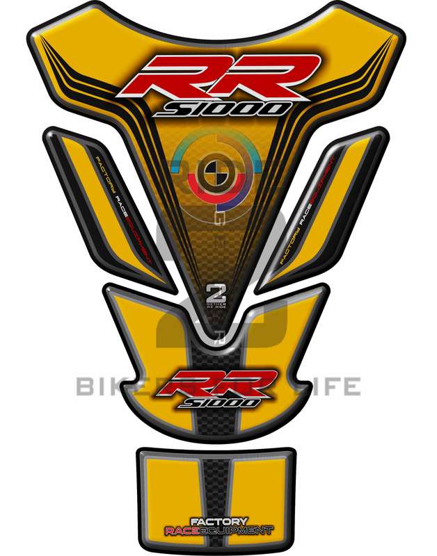 BMW S 1000 RR Yellow and Black Motor Bike Tank Pad  Protector.  2009 - 2020