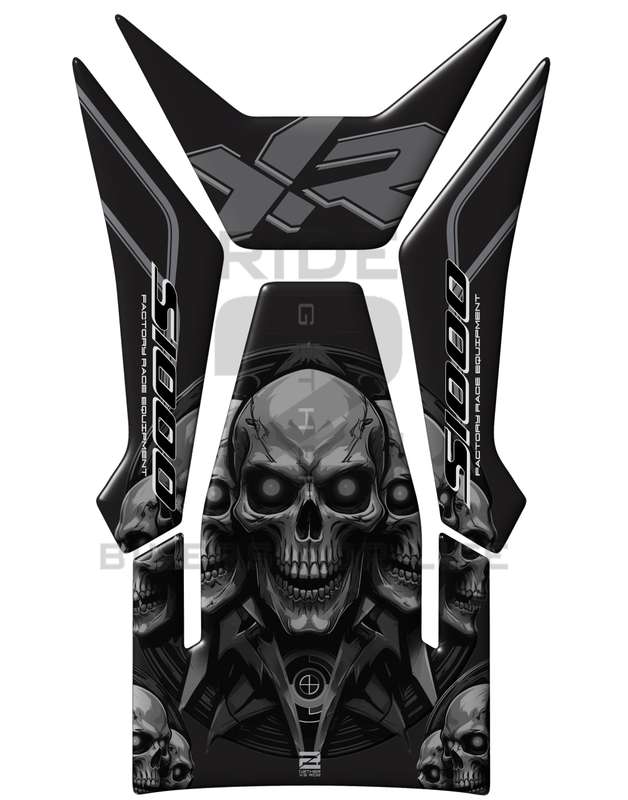 BMW S 1000 XR Black  Reaper Skull Motor Bike Tank Pad / Protector 2020 - 2023