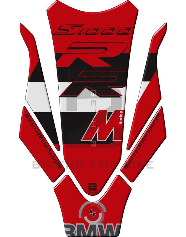 Motor Bike Tank Pad - BMW S 1000 RR Red and Black Motor Bike Tank Pad  Protector.  2023 -  2024