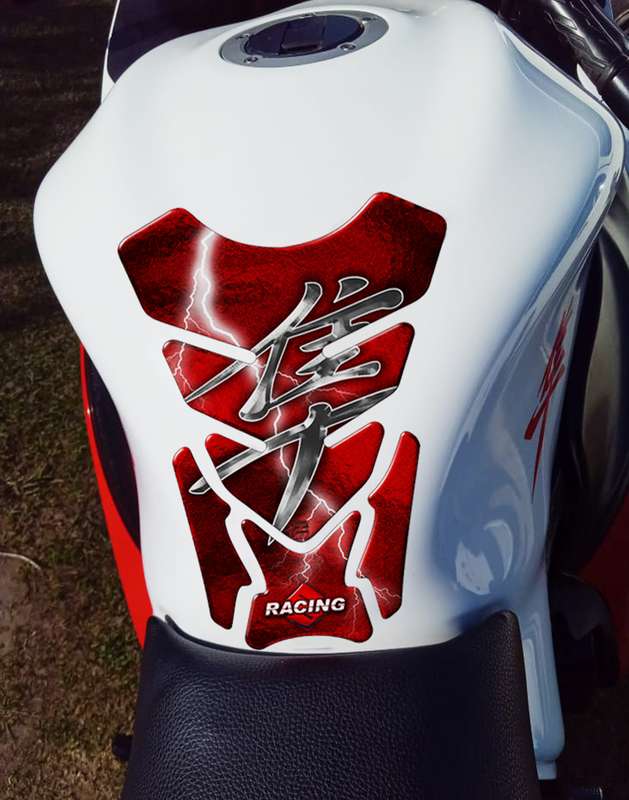 Suzuki Hayabusa Red and Silver Motro Bike Tank Pad Protector. 1999 - 2021. A universal fit Haya B...
