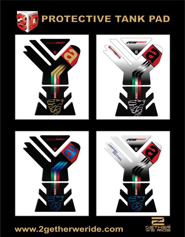 Aprilia  RS 660 Limited Edition Motor Bike Tank Pad . White, Blue and Black Carbon Fibre Universa...