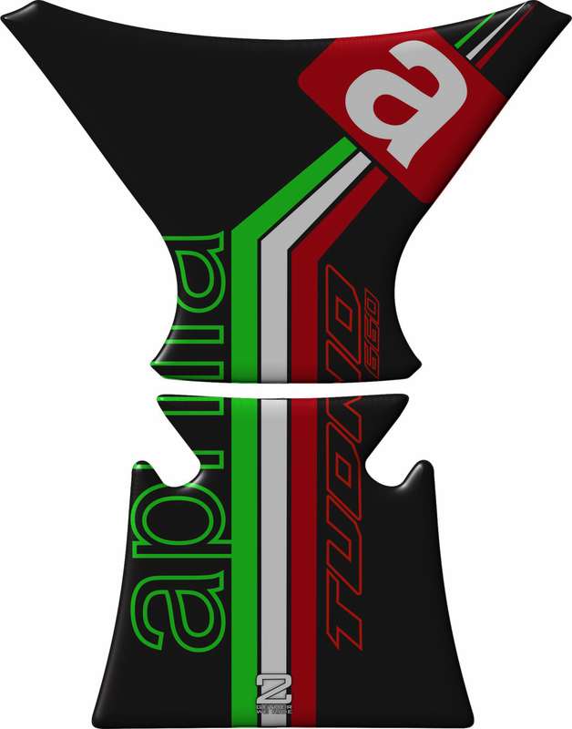 Aprilia  Tuono RS 660 Black Motor Bike Tank Pad. Universal Fit  Gas / Fuel Bike Tank Pad / Protector