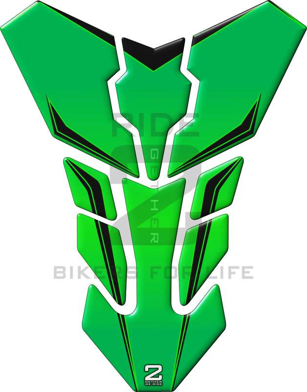 Universal Fit Motor Bike Green  Standard Transformer Motor Bike Tank Pad Protector.  A Street Pad...