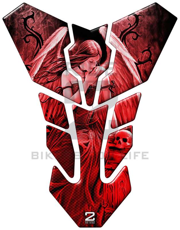 Universal Fit Red Angelic Motor Bike Tank Pad Protector. A Street Pad which fits most motorcycles.