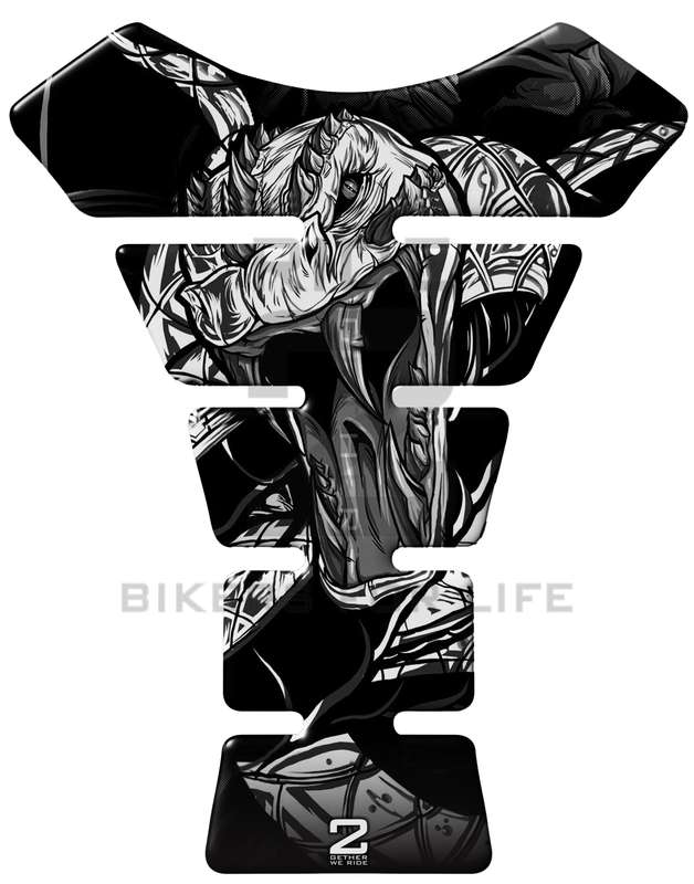 Universal Fit Black and White Viper Motor Bike Tank Pad Protector. A Street Pad which fits most m...