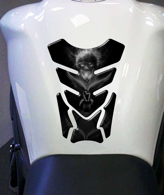Universal Fit Black Angelic She Rider with Skull Motor Bike Tank Pad Protector. A Street Pad whic...